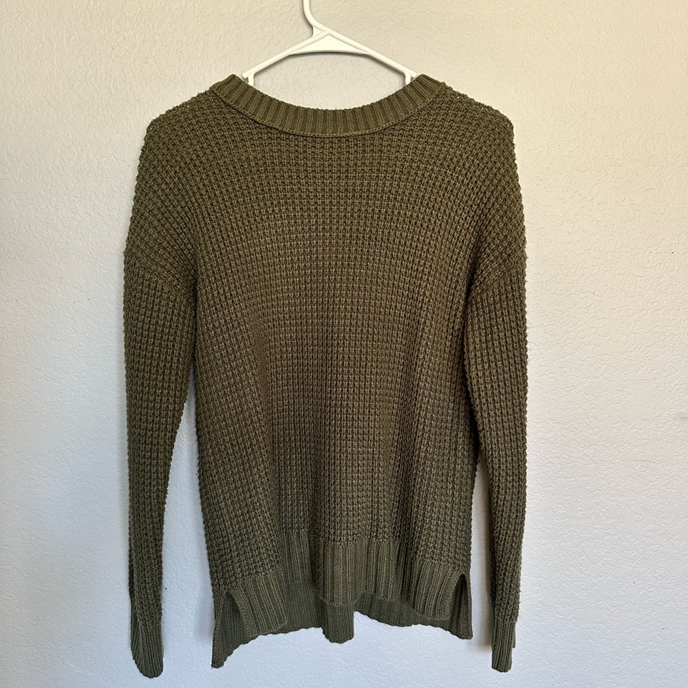 SO Army Green Waffle Knit Sweater